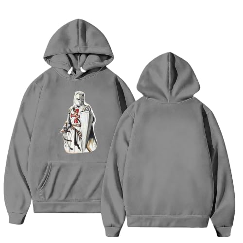 Men's hooded sweatshirt casual pullover unisex dark gray L 3