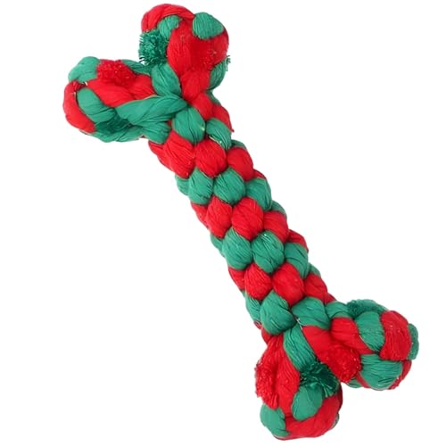 Holiday Dog Rope Toy, Christmas Cotton Chew Bone Gift Pack, Festive Interactive Puppy Teething for Small Medium Large Breeds