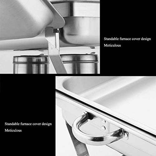 HSBAIS Speisenwärmer Buffetwärmer, 9,5 Qt Rechteckig Wärmebehälter Klappboden mit Deckel Chafing Dish Rechaud für… – Bild 5