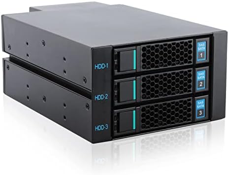 RackChoice Hard Drive Enclosure Internal, 2 X 5.25 Inch to 3 X 3.5 Inch Hot-Swap SATA/SAS Hard Drive Cage, Up to 12Gbit/S Transfer Rate