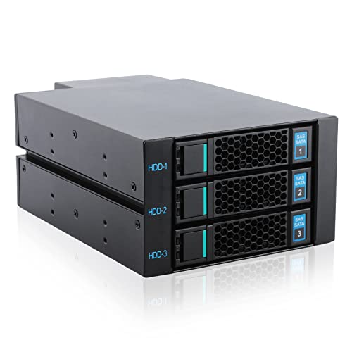 Rackchoice Hard Drive Enclosure Internal, 2 X 5.25 Inch To 3 X 3.5 Inch Hot-Swap Sata/Sas Hard Drive Cage, Up To 12Gbit/S Transfer Rate #TOP1
