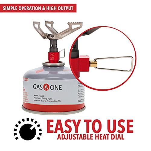 Gas One Camping Stove Backpacking Stove, Titanium Alloy Ultra-Light, 0.05Lb Smallest - Lightest Portable Stove, Pocket Rocket Stove For Backpacking, Hiking, Survival #TOP4