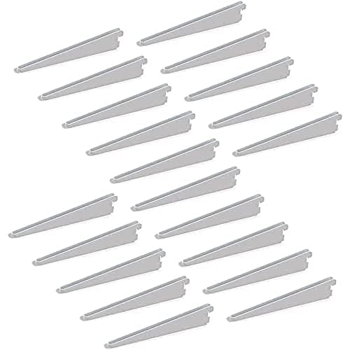 EMUCA - Escuadra de Estante Blanca para Perfil Cremallera perforación Doble 32mm, cartela Doble de...