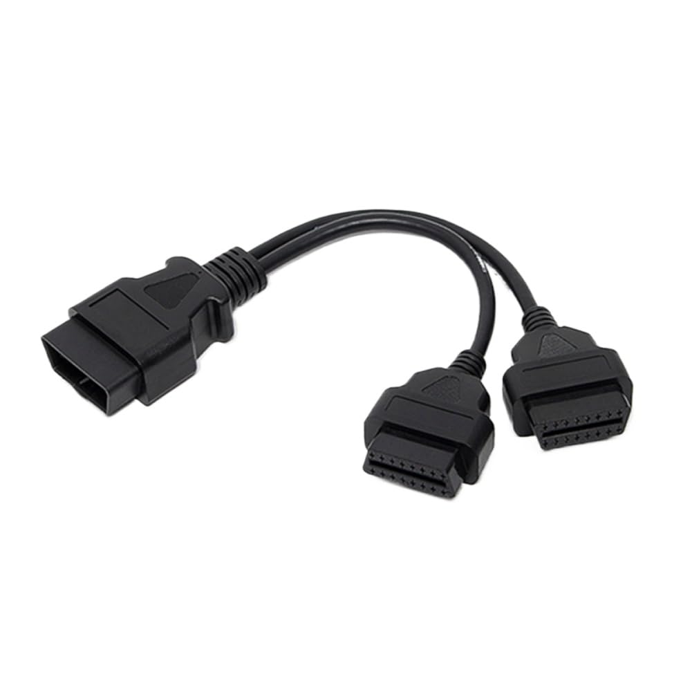Divisor de extensión OBD2 de 16 Pines Macho a Adaptador Y Hembra Doble Compatible con vehículos OBD2