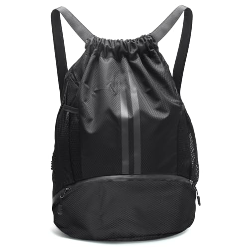 Sports Drawstring Backpack - Waterproof Swim Bag Gym Bag with