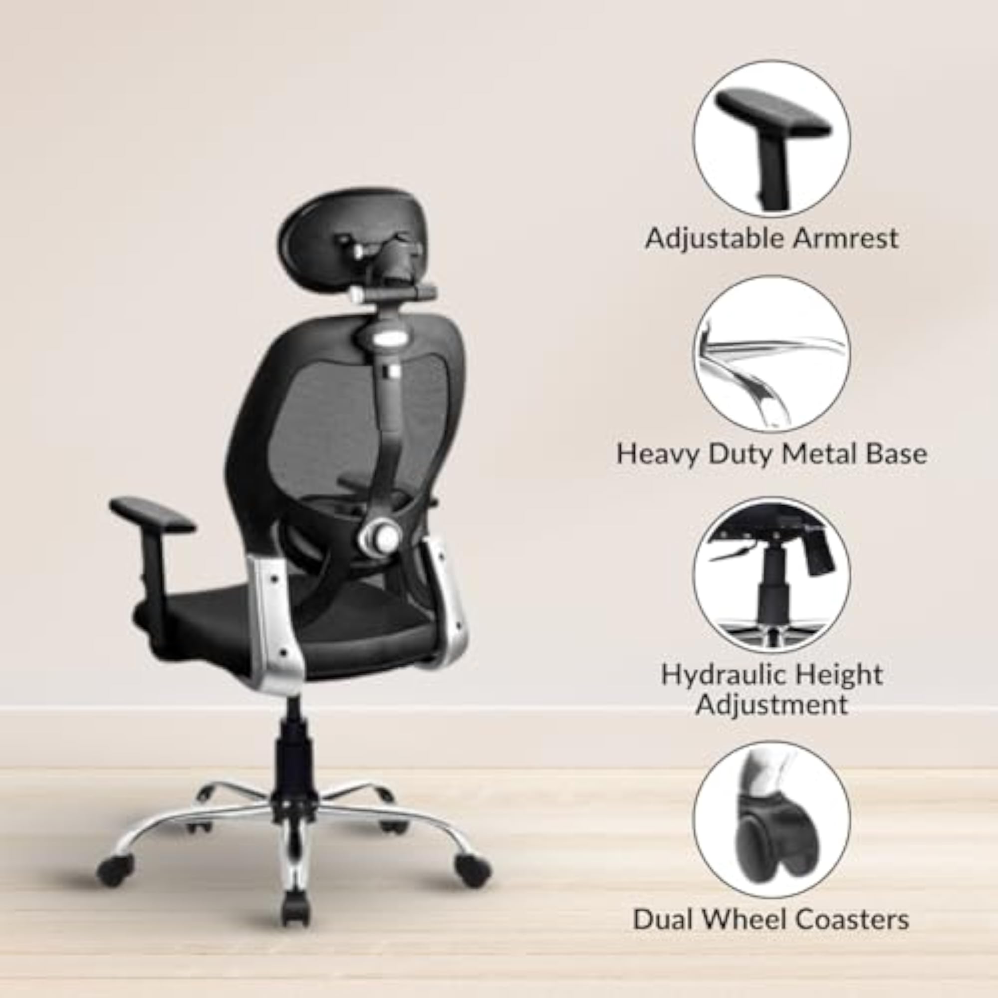 High Back Ergonomic Office Chair with Adjustable Height
