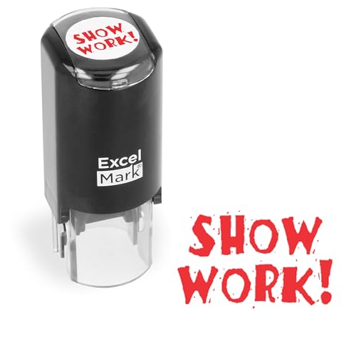 ExcelMark Round Teacher Stamp - Show Work! - RED Ink