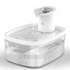 Jewyow 2.5L Fontana per gatti, 2200mAh Silenziosa Fontana per Gatti Senza Fili con Sensore di Movimento, Serbatoio D'acqua Trasparente, Facile da Pulire, 3 Filtri