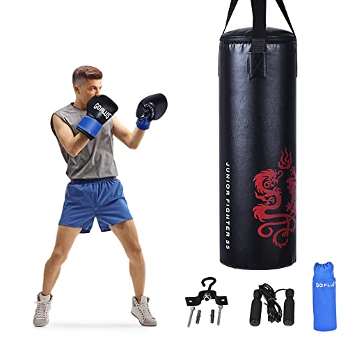 Goplus Punching Bag Set with Gloves, 22LBS/ 40LBS Filled Kick Boxing Bag, Rucksack, Jump Rope, Firm...