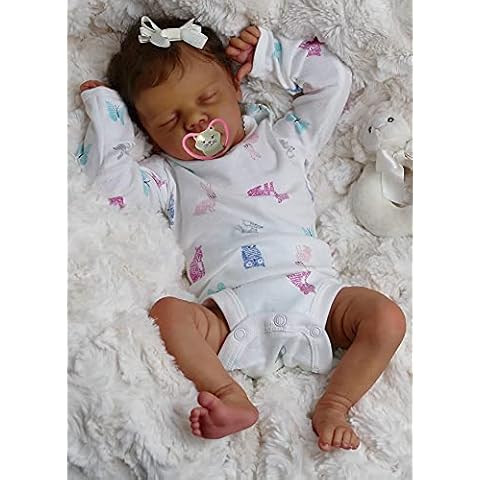 iCradle Black Realistic Reborn Baby Dolls Girls 18 Inch African American Lifelike Sleeping Newborn Baby Doll Toy for Ages 3+ Cover