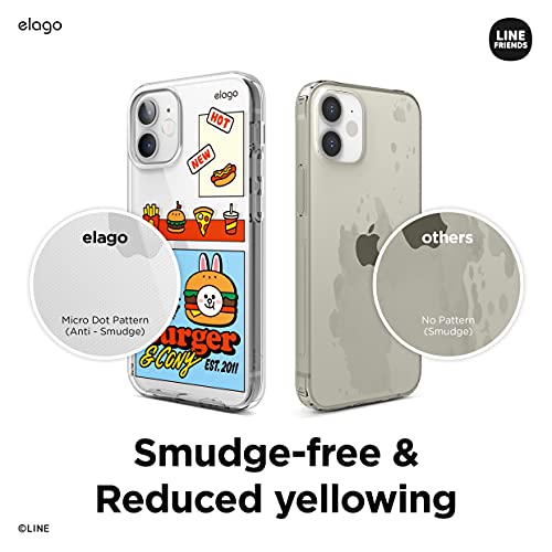 Elago L Line Friends Burger Time Hybrid Case Compatible With Iphone 12 Mini 5.4 Inch, Full Body Protection (Screen & Camera Protection) [Official Merchandise] (Cony) #TOP4