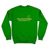 Neverland Ranch Annual Sleepover Funny Retro Camping Hip Urban Cool Old School MJ Humor Mens Sweatshirt Large Green