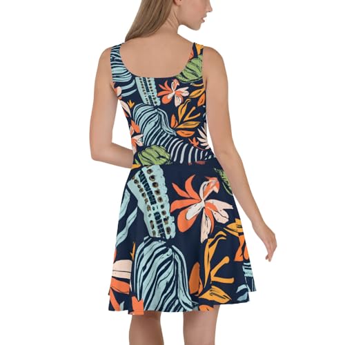 Robe patineuse fleurie fluide | Robe courte patineuse - 2