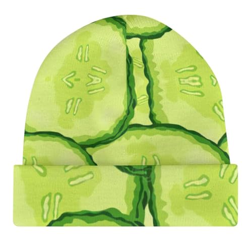 Cucumber Pattern Kids Beanie Hat for for Girls Boys Children Cap Winter Knitted Chemo Cancer Headwear Accessories Gifts Decoration Black4
