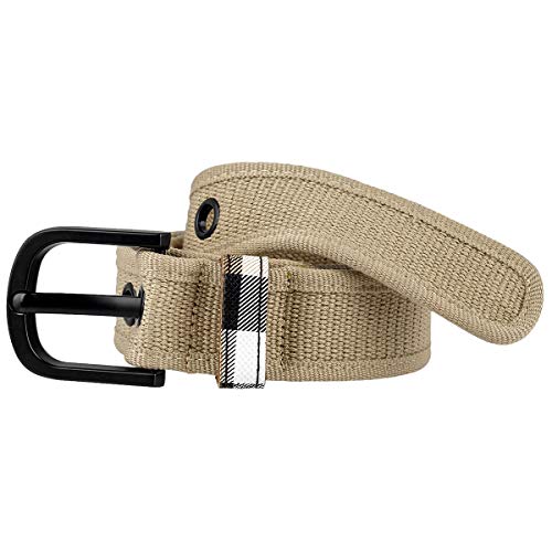moonsix Canvas Grommet Belts for Men Women, Single Hole Metal Buckle Casual Solid Web Belt Durable Adjustable2