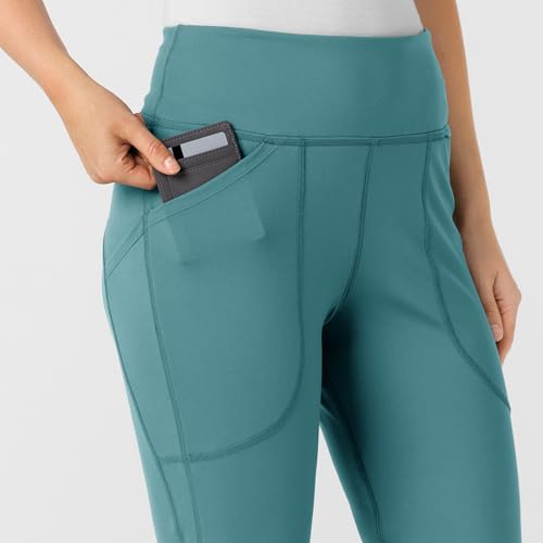 Wink Renew Knit Women's Flare Yoga Scrub Pant, Vintage Teal, L by WINK - Image 7