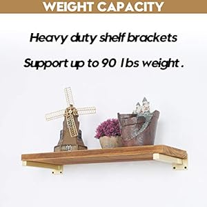 AddGrace 4 Pack Shelf Brackets Wall Mounted Gold Shelf Brackets Heavy Duty Metal Rustic Floating Shelf Bracket with Screws for DIY Open Shelving(Gold) 12" AddGrace 4 Pack Shelf Brackets Wall Mounted Gold Shelf Brackets Heavy Duty Metal Rustic Floating Shelf Bracket with Screws for DIY Open ShelvingGold 12