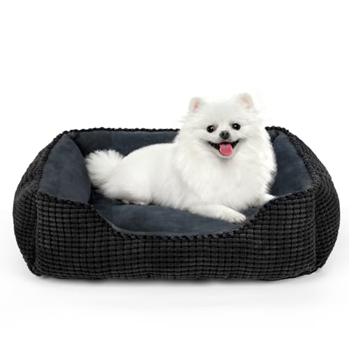 MIXJOY Dog Beds for Medium Dogs Washable, Rectangle Pet Bed Medium Size Dog, Orthopedic Sleeping Pet Sofa Bed, Soft Calming Cat Beds for Indoor Cats, Anti-Slip Bottom with Multiple Size