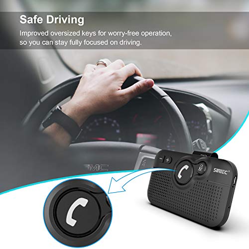 Manos libres coche Bluetooth BC980SA inalámbrico con asistente de voz Siri para visera 6