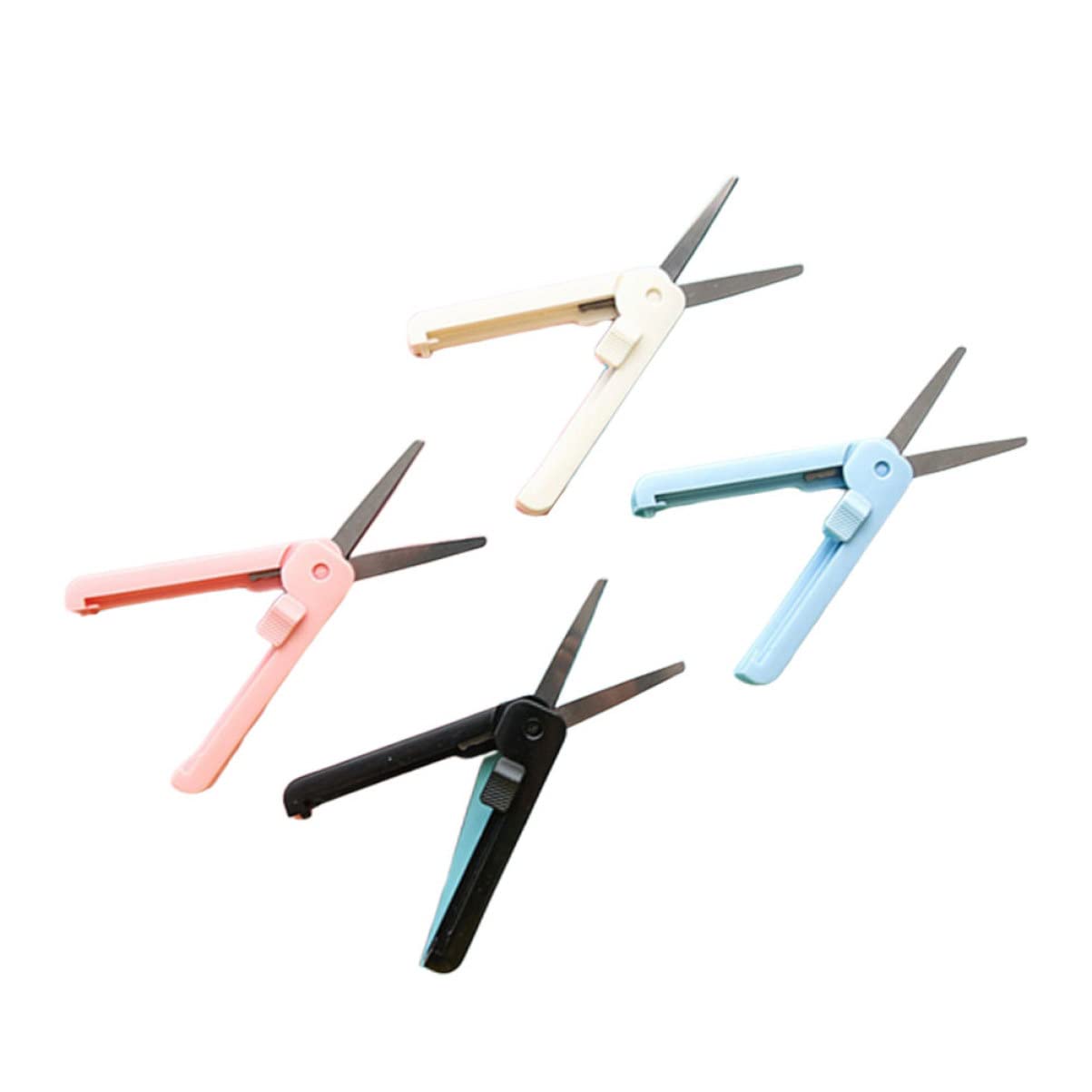 NUOBESTY 12stücke Mini Faltbare Scheren Telescopic Sicherheitswerkzeug Für Zuhause Büro Und Outdoor Ergonomisches Design Verschiedenen Farben