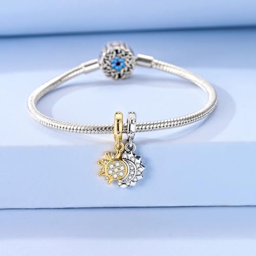 Image of 925 Sterling Silver Charms,Hypoallergenic Beads,Compatible with Pandora Bracelets and Necklaces,Women Holiday Gift Pendants