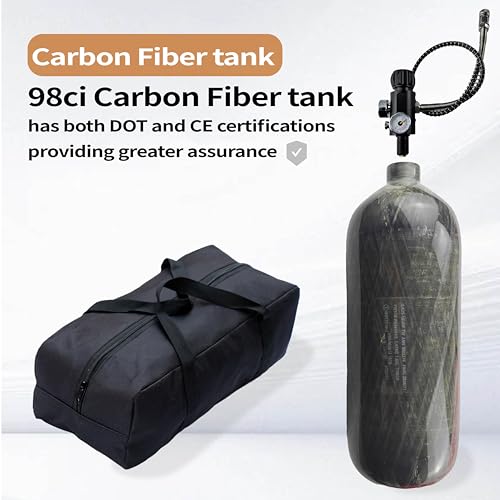 DOT 98ci/4500psi carbon fiber tank system,Paintball HPA PCP Tank HPA Scuba Cylinder Paintball PCP HPA Air tank with 5/8-18UNF thread dual gauge Valve