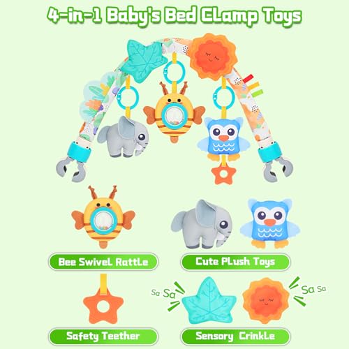 Image of Car Seat Toys for Babies 0-6 Months,Arch Stroller Toys for Infant 0-6 Months,Mobile for Bassinet Bouncer Hanging Toys Fit for Crib,Stroller,Car Seat Shower Gifts for Baby 6-12 Months(Animals)