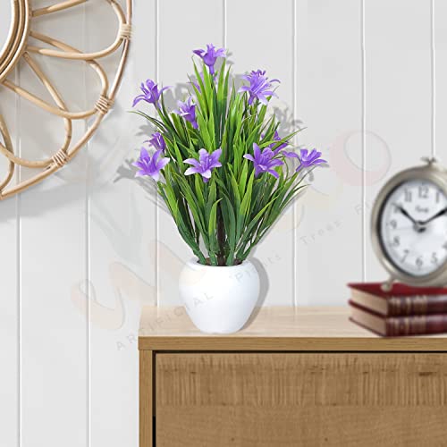 Image of Modo Combo of 2 Artificial Plants with Apple Pot for Home & Office Decor /Guldasta (21 CM) -Blue