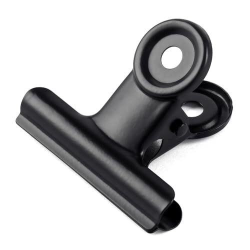 GUOKOFF 90mm Pince Bulldog, 10 Pièces Bulldog Clips Métal, Bulldog Binder Clips, Pinces à Charnière en Métal, Pinces Papier pour Photo, Bureau, l'école...