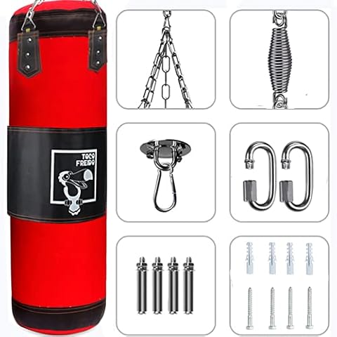 TOCO FREIDO Heavy Punching Bag UNFILLED Set for Adults Kids, Kick Boxing Set with Ceiling Hook Steel Chain, Hanging Heavy Bag for Adults Men Women Muay Thai, MMA, Taekwondo Home Gym Training Cover