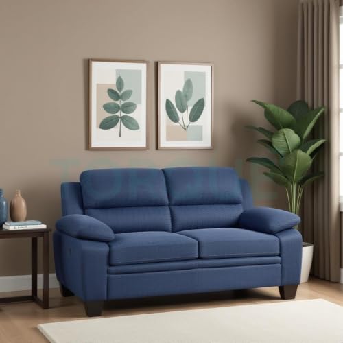 Image of Torque - Jett Plush Premium 3+2 Seater Sofa Set (Blue) | Sectional Sofa 5 Seater 3 Plus 2 | 5 Seater Fabric Sofa for Living Room Office | 1 Year Warranty