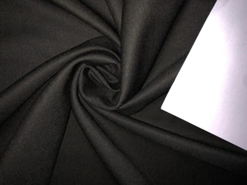 Tissu laine et polyester vert noir infroissable et chaud
