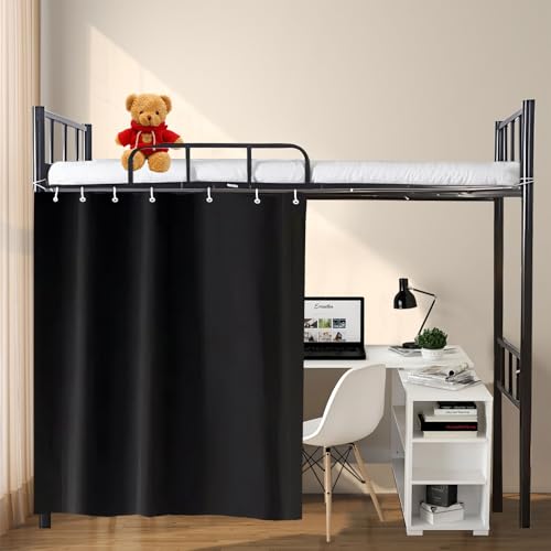 AUCOOMA Blackout Bunk Bed Curtains Privacy Protection Cover Canopy, 1 Panels（Black）