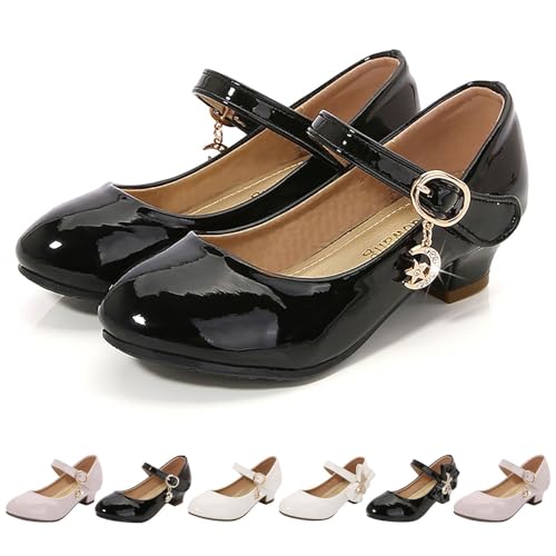 Girls Mary Jane Shoes High Heel Strappy Non-Slip Dress Shoes Wedding Birthday Party Bridesmaids Princess Sandals