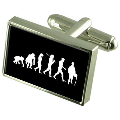 Mancuernillas Evolution Ape to Man con estuche miniatura 1