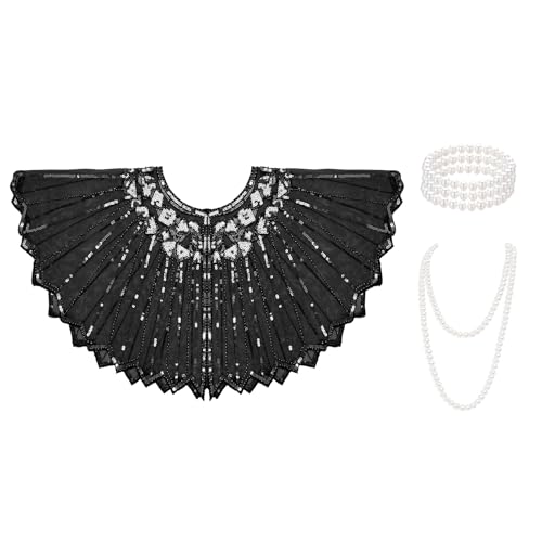 Châle années 1920 et bijoux en perles pour sublimer une robe de soirée simple