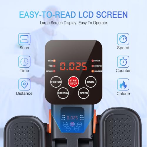Image of Under Desk Elliptical, Elliptical Leg Exerciser for Seniors, Home Portable Elliptical with Remote Control and 12 Adjustable Speeds, Electric Seated Pedal Exerciser