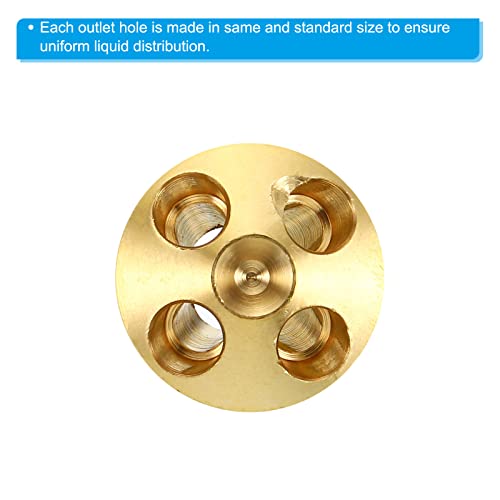 PATIKIL Brass Refrigerant Distributor, 1/2 x 1/4 Inch 4 Hole Copper