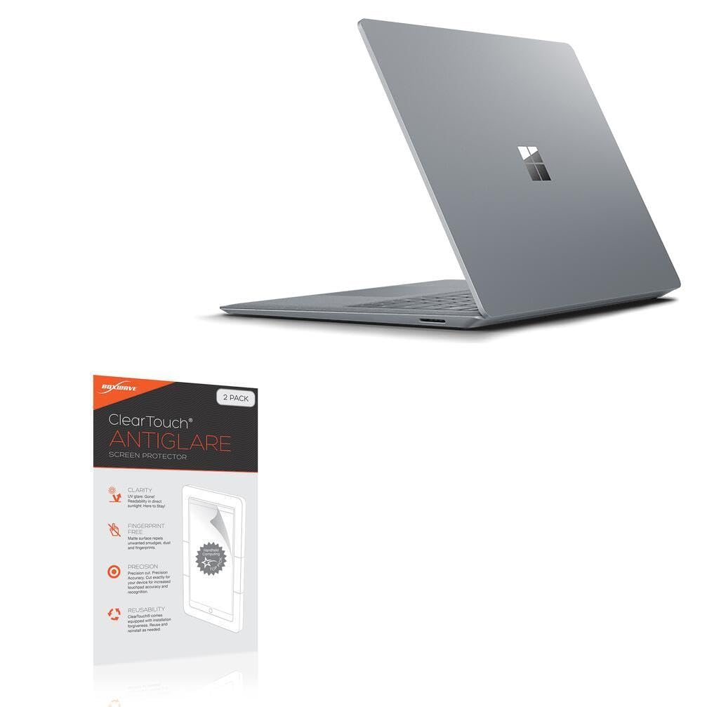 BoxWave Microsoft Surface Laptop Screen Protector, [ClearTouch Anti-Glare (2-Pack)] Anti-Fingerprint Matte Film Skin for Microsoft Surface Laptop