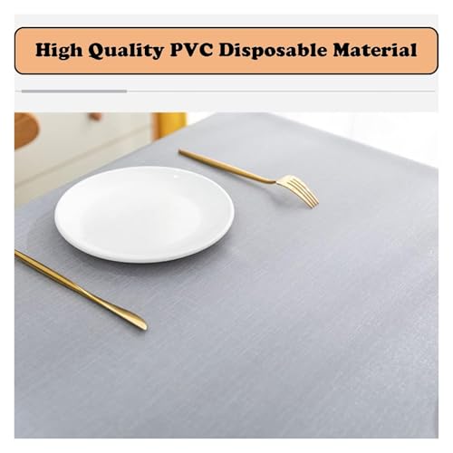 Décoration de table à manger : nappe grise lavable de cuisine