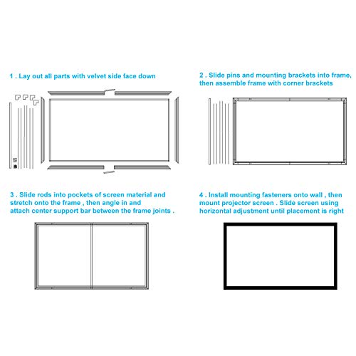 Vevor Projector Screen 120Inch Outdoor Projector Screen 16:9 Movie Screen Fixed Frame 3D Projector Screen For 4K Hdtv Movie Theater #TOP3