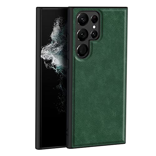 Banzoc Case for Samsung Galaxy S23 Ultra 5G, Premium Leather Stylish Elegant Soft Grip Shockproof Anti-Scratch Protection Cover Cases for Samsung Galaxy S23 Ultra(Green)
