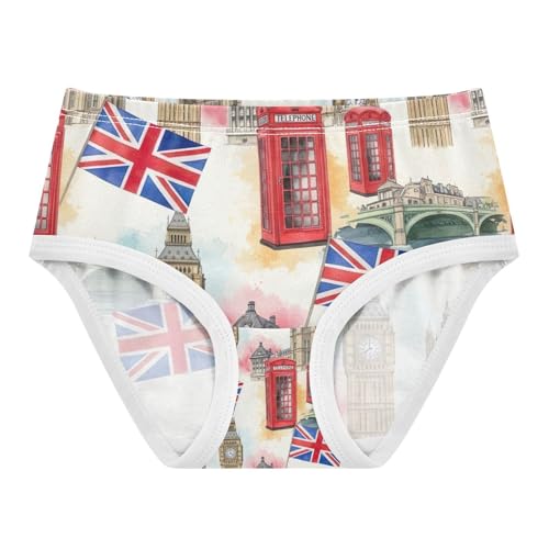 London Icons Vintage Toddler Cotton Underwear, Girls Cotton Underwear, 2T–8 Years
