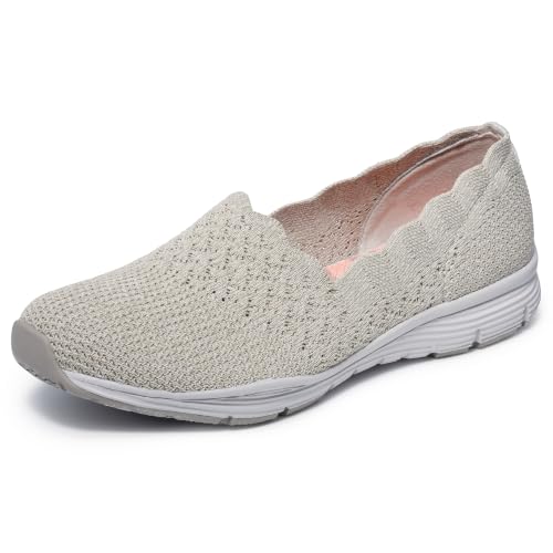 Image of Skechers Women's Seager Stat Scalloped Collar Engineered Skech-Knit Slip-on Classic Fit Loafer