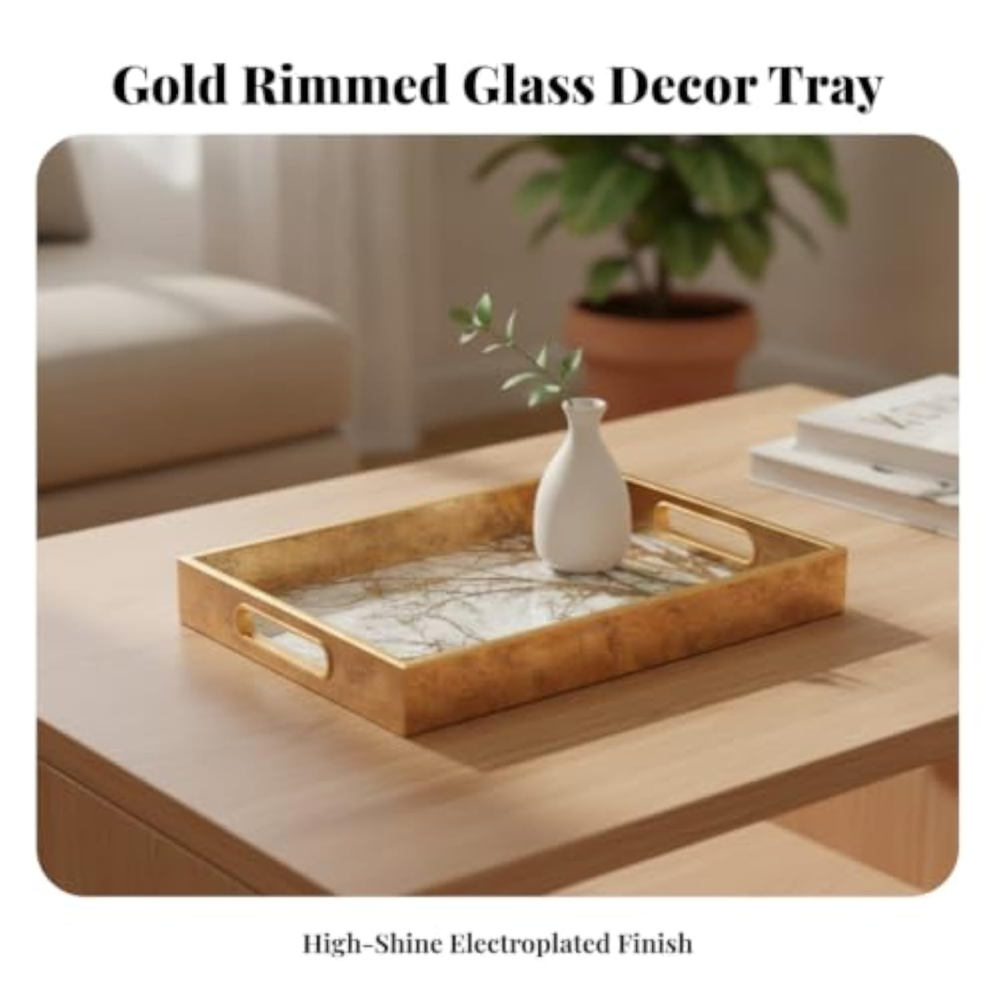 Low-Maintenance Decorative Storage Tray, Polished