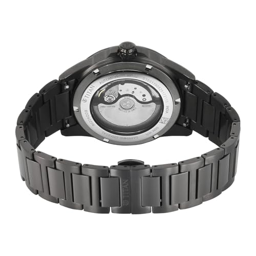 Image of Titan Aion Concealed Automatic Analog with Power Reserve Indicator and Black Dial Black Stainless Steel Strap Watch for Men - 90224QM01