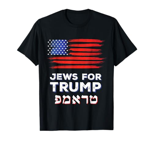 Jews For Trump 2024 Israel USA Hebrew Election Jewish Vote T-Shirt