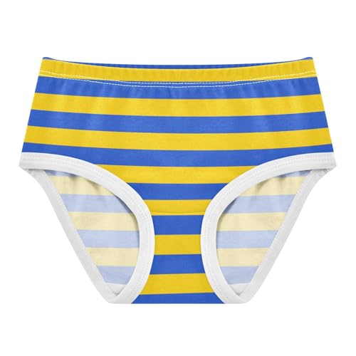 Yellow Blue Stripe Toddler Girls's Underwear 2T