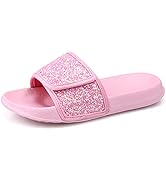 Mädchen Glitzer Diamante Flip Flops Mädchen Glitter Pailletten Sliders Sommersandalen