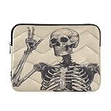 Msyxl Funny Skeleton Laptop Sleeve Case Durable Waterproof Computer Bag for 13-14 Inch Notebook